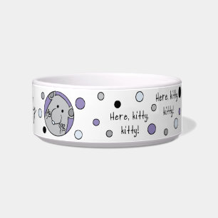 Pet CAT Medium Blue Pet Bowl "Here,Kitty,Kitty!" Napf