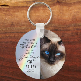 Pet Cat Memorial Favorite Hallo Foto Rainbow Schlüsselanhänger