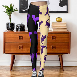Pet Cat Muster für Foto Lila beige Schwarz anpasse Leggings