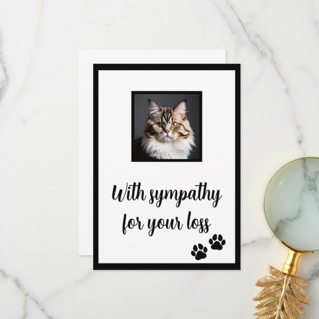 Pet cat personnalisable, téléchargeable, carte de  (Devant/Arrière en situation)