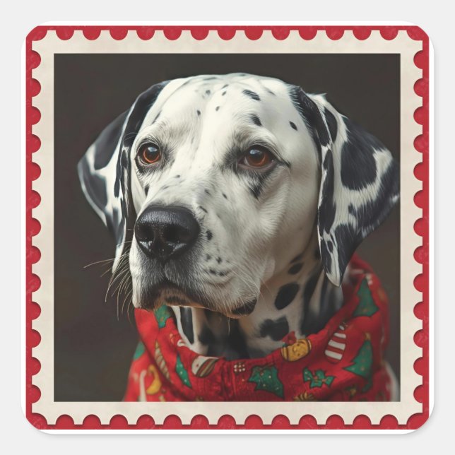 Pet christmas  quadratischer aufkleber (Vorderseite)