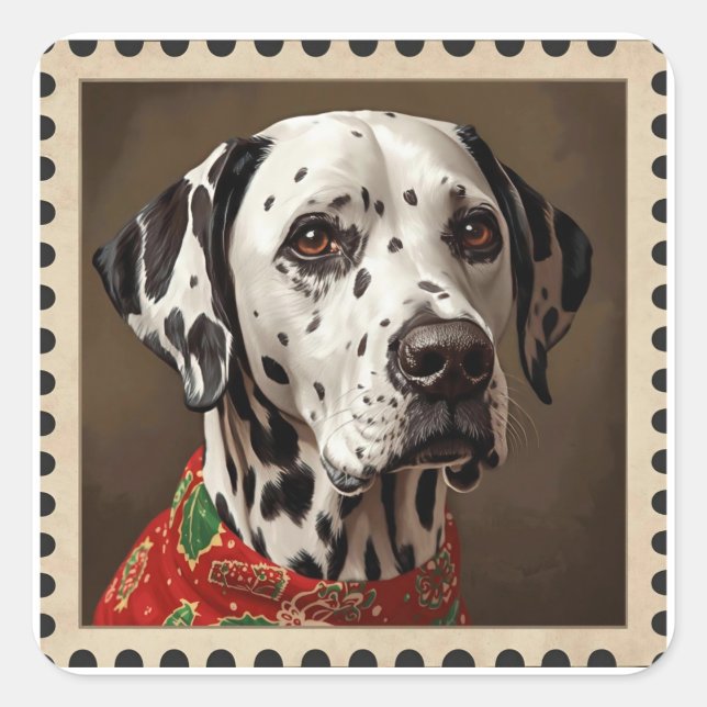 Pet christmas  quadratischer aufkleber (Vorderseite)