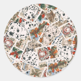 Pet christmas  runder aufkleber