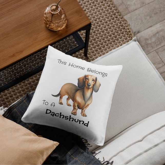 Pet Dachshund Brown Personalize Kissen (Von Creator hochgeladen)