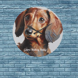  Pet Dachshund  Personalize Wall Clock Große Wanduhr