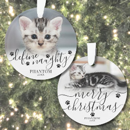 Pet Definieren Naughty Cat Foto Weihnachten Ornament