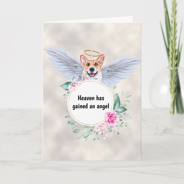 Pet-Denkmal Corgi Hundengel Flügel Gedicht Karte (Vorderseite)