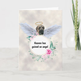 Pet-Denkmal Englisch Mastiff Hund Engel Flügel Ged Karte