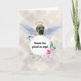 Pet-Denkmal Englisch Mastiff Hund Engel Flügel Ged Karte