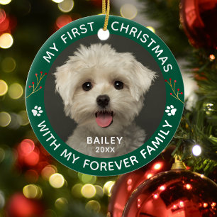 Pet Dog Custom Foto Paw Print Keramik Ornament