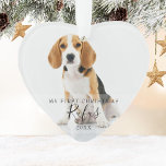 Pet Dog Erste Weihnachtszeit Fotos Script Ornament<br><div class="desc">Begleiter Hund erste Weihnachts-Fotos Skript. Personalisieren Sie mit Ihren Lieblings-Fotos,  indem Sie ihren Namen und das Jahr,  um eine einzigartige Erinnerung und Geschenk zu schaffen. Eine nette Familie,  um Ihre neue Ankunft zu feiern! Entwickelt von Thisisnotme©</div>