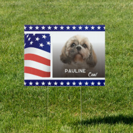 Pet Dog Foto USA Präsident 2024 Custom Gartenschild