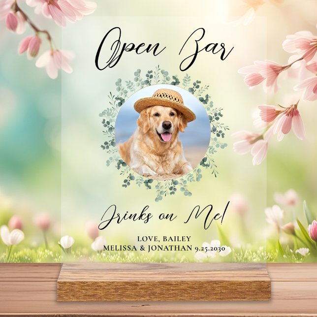 Pet Dog Mariage Open Bar Photo Boissons Personnali (Créateur téléchargé)