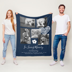 Pet Dog Memorial Keepake Foto Collage Geschenk Ged Fleecedecke