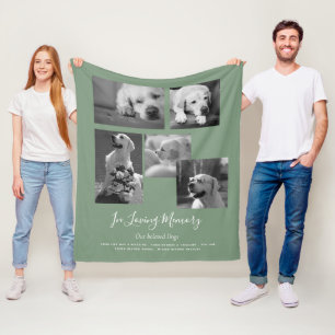 Pet Dog Memorial Keepake Foto Collage Geschenk Ged Fleecedecke