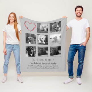 Pet Dog Memorial Keepake Foto Collage Geschenk Ged Fleecedecke