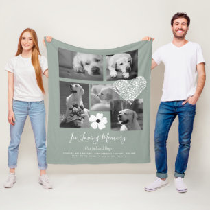 Pet Dog Memorial Keepake Foto Collage Geschenk Ged Fleecedecke