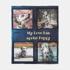 Pet dog photo collage dalmatian  fleecedecke