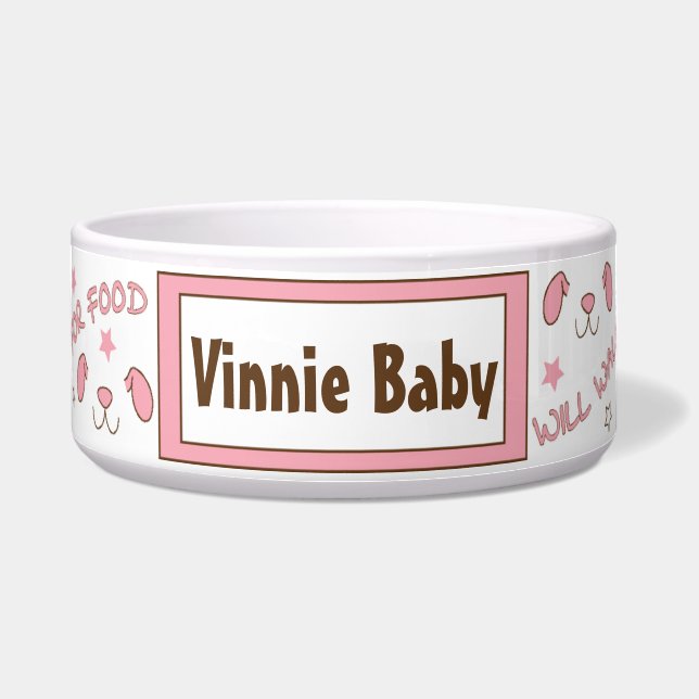 Pet DOG Pink Bowl Large "Play for Food" Napf (Vorderseite)
