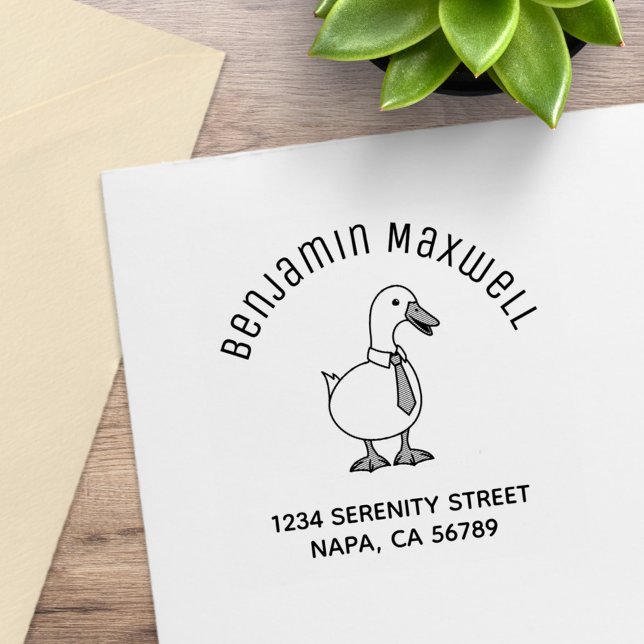 Pet Duck Goose Necktie Arch Address Gummistempel (Von Creator hochgeladen)