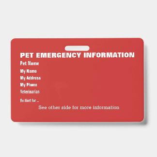 Pet Emergency Information Card v5 Ausweis