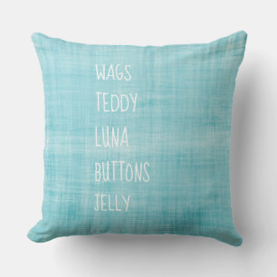 PET-Familiennamen Zeitlos Keepake Blue Decor Kissen