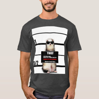 Pet Ferret Funny Ferret Dieb Mugshot Geschenk T-Shirt