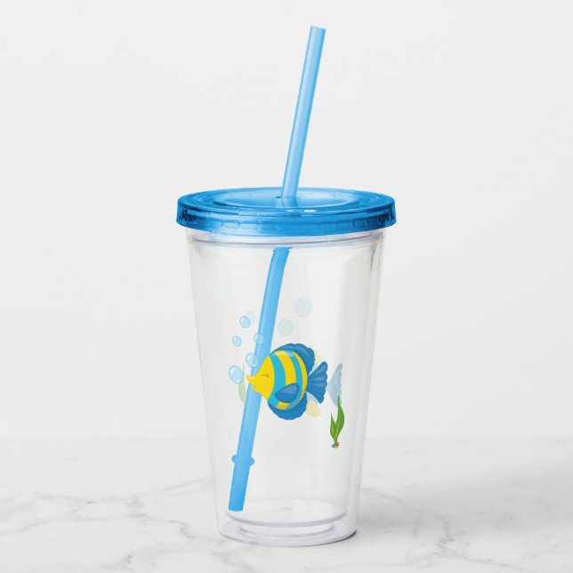 Pet Fish Bowl Aquarium Acryltrinkbecher (Rückseite)