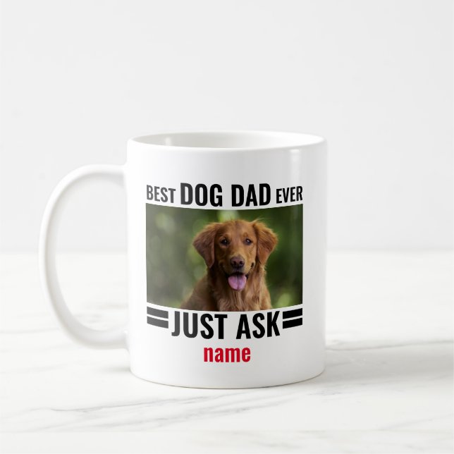 Pet Foto Bester Hund Vater je lustig Kaffeetasse (Links)