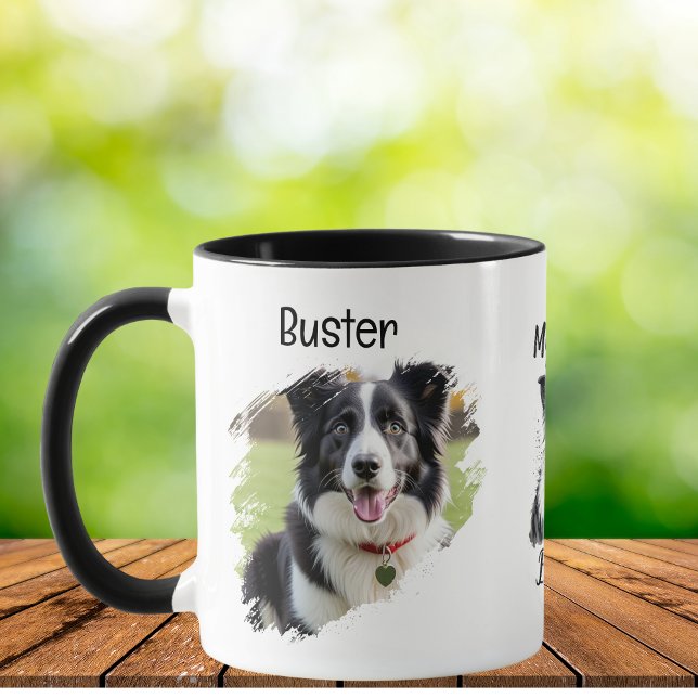 Pet Foto Border Collie personalisieren Tasse (Front of design. Add your Pets name and Photo)