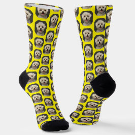Pet Foto Bright Yellow Trendy Custom Socken