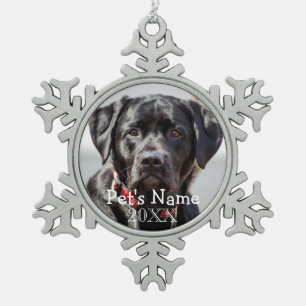 Pet Foto Custom Christmas Keepake Schneeflocken Zinn-Ornament