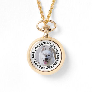 Pet-Foto-Dog-Paw-Drucke in Herz-Rahmen anpassen Armbanduhr