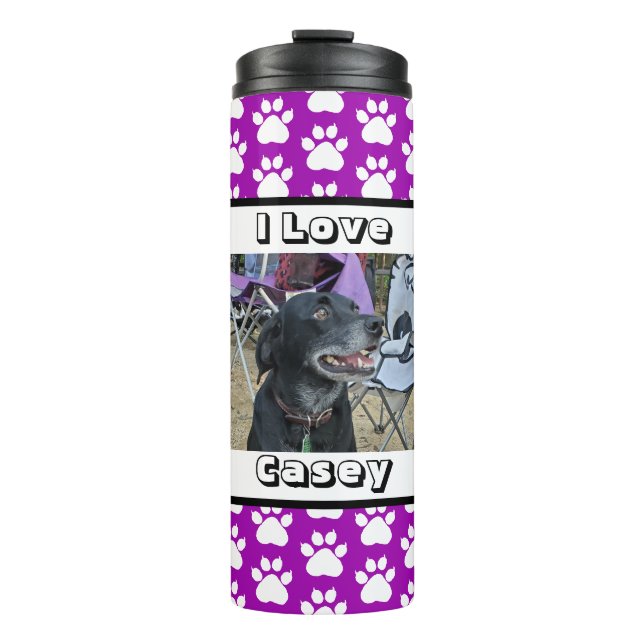Pet-Foto und Paw-Druck Thermosbecher (Vorderseite)