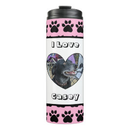 Pet-Foto und Paw-Druck Thermosbecher