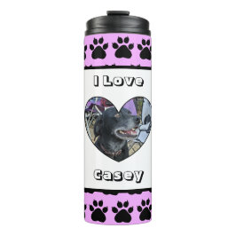 Pet-Foto und Paw-Druck Thermosbecher