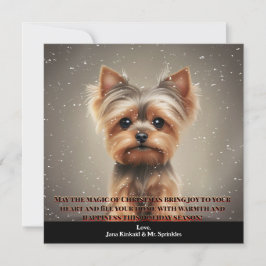Pet Foto Yorkie Dog Spaß Einfache Weihnachtskarte Einladung