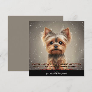 Pet Foto Yorkie Dog Spaß Einfache Weihnachtskarte Einladung