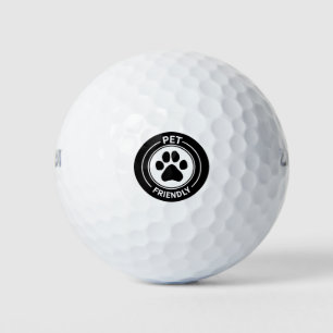 Pet Friendly Bestie Westie Gezeichnet Paw - Black Golfball