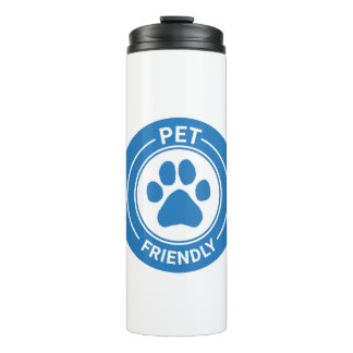 Pet Friendly Bestie Westie Gezeichnet Paw - Blue Thermosbecher