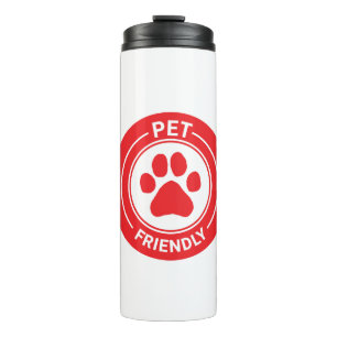 Pet Friendly Bestie Westie Gezeichnet Paw - Red Thermosbecher