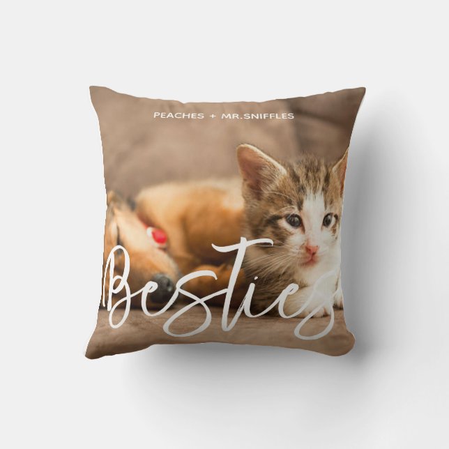 Pet Friends Hund Vater Katze Mama Geschenk BESTE F Kissen (Rückseite)