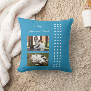 Pet-Gedenkkatze blau und weiß hinzufügen Fotos Kissen