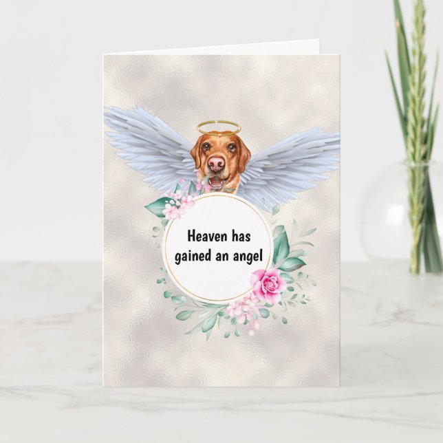 Pet-Gedenkstätte Labrador Hundengel Flügel Gedicht Karte (Vorderseite)
