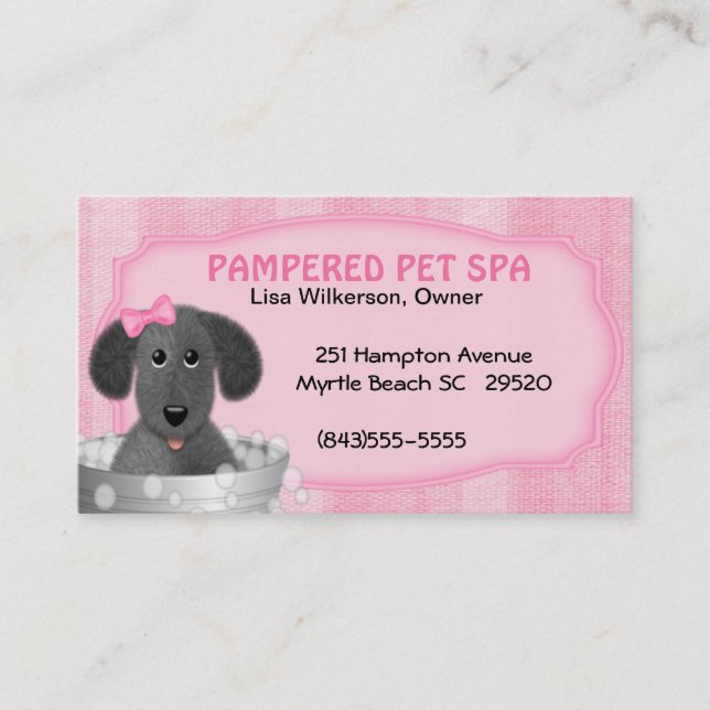 Pet Groomer Business Card Visitenkarte (Vorderseite)
