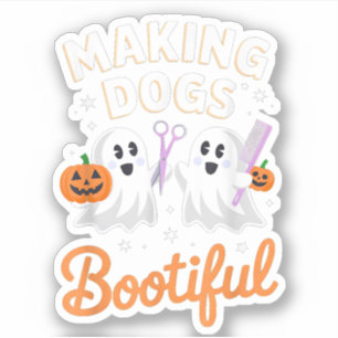 Pet Groomer Funny Halloween macht Hunde bootisch Aufkleber
