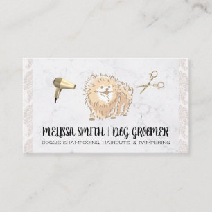 Pet Groomer   Niedlicher Spitz Doggy Visitenkarte