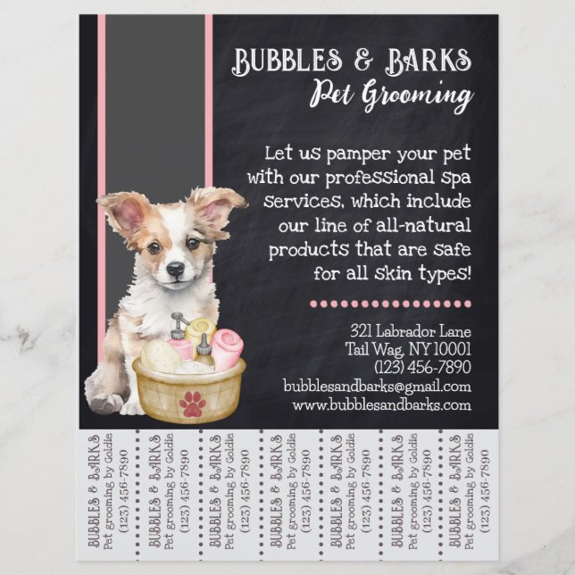 Pet Groomer Tear-Away-Flyer (Vorderseite)