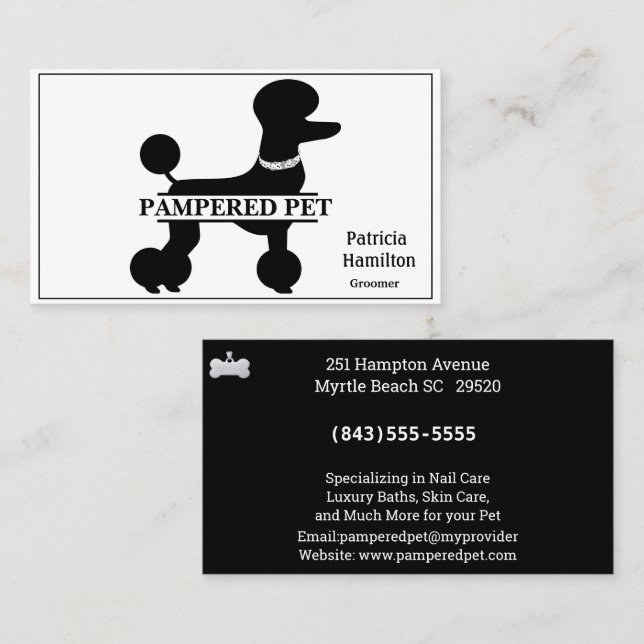 Pet Groomer/Vet Visitenkarte (Vorne/Hinten)