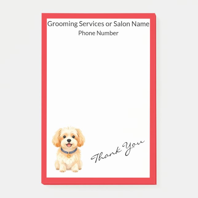 Pet Grooming Personalized Luxury Trendy Collection Post-it Klebezettel (Vorderseite)